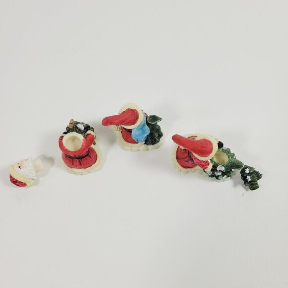Vintage Youngs Christmas Santa Miniature Tea Set Holiday 1995 Resin - Picture 8 of 9